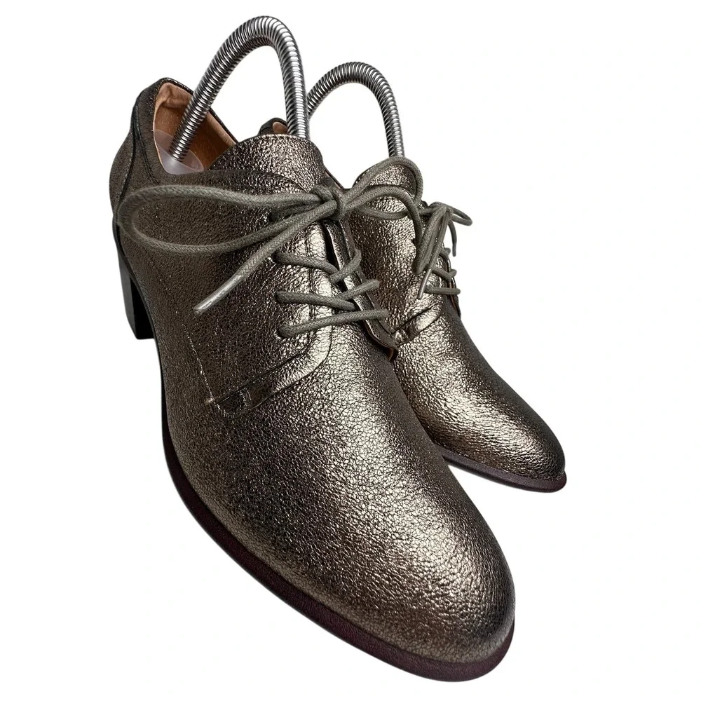 Sofft Patience Metallic Leather Oxford‎ Heels Bronze Copper Size 10